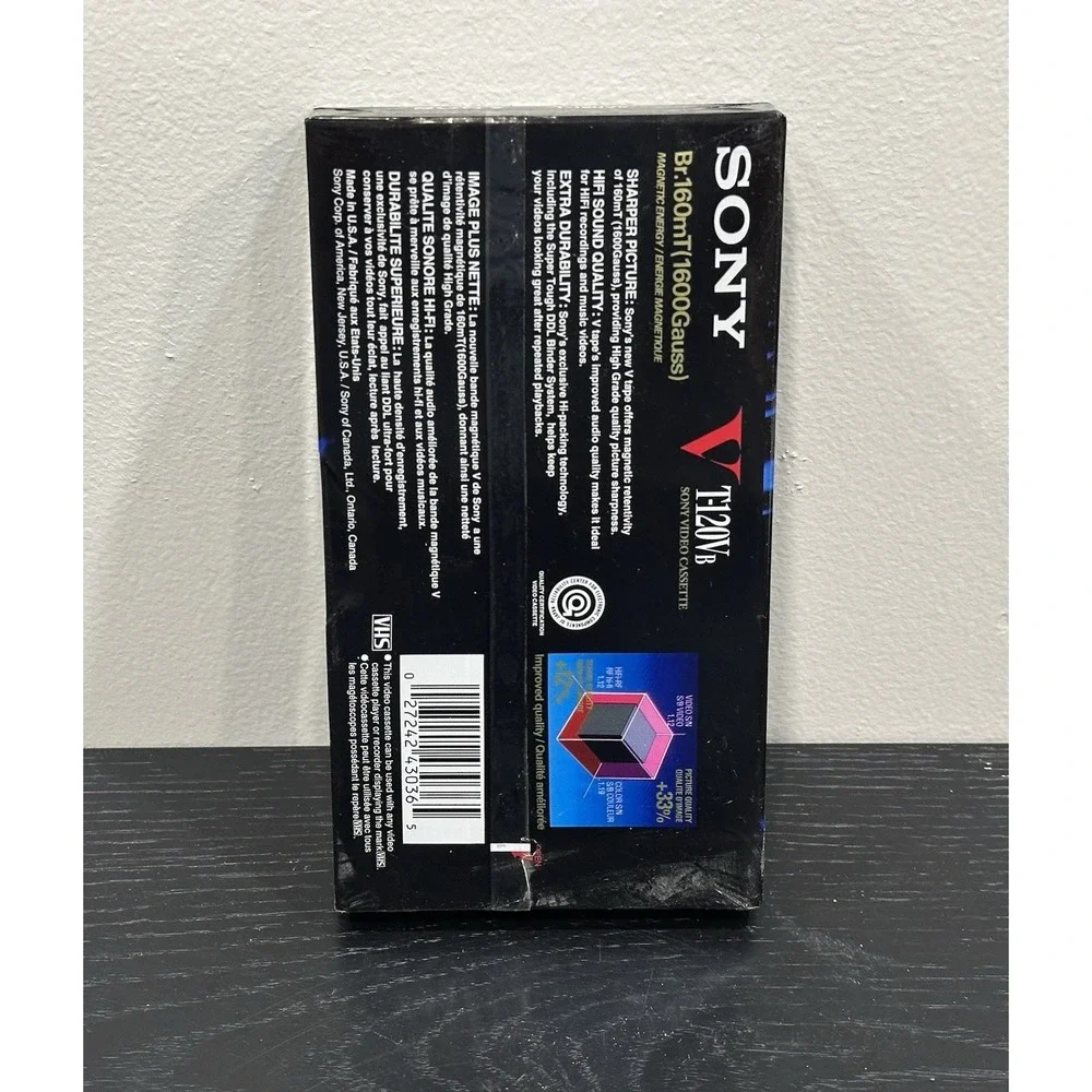 Sony T-120 Blank VHS Tape. high grade, 6 hour.‎ New Factory Sealed